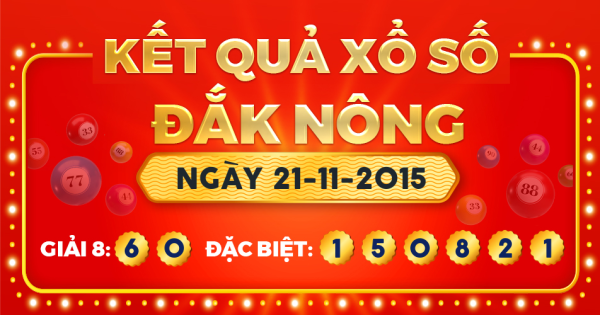 Kết quả xổ số Đắk Nông ngày 21/11/2015